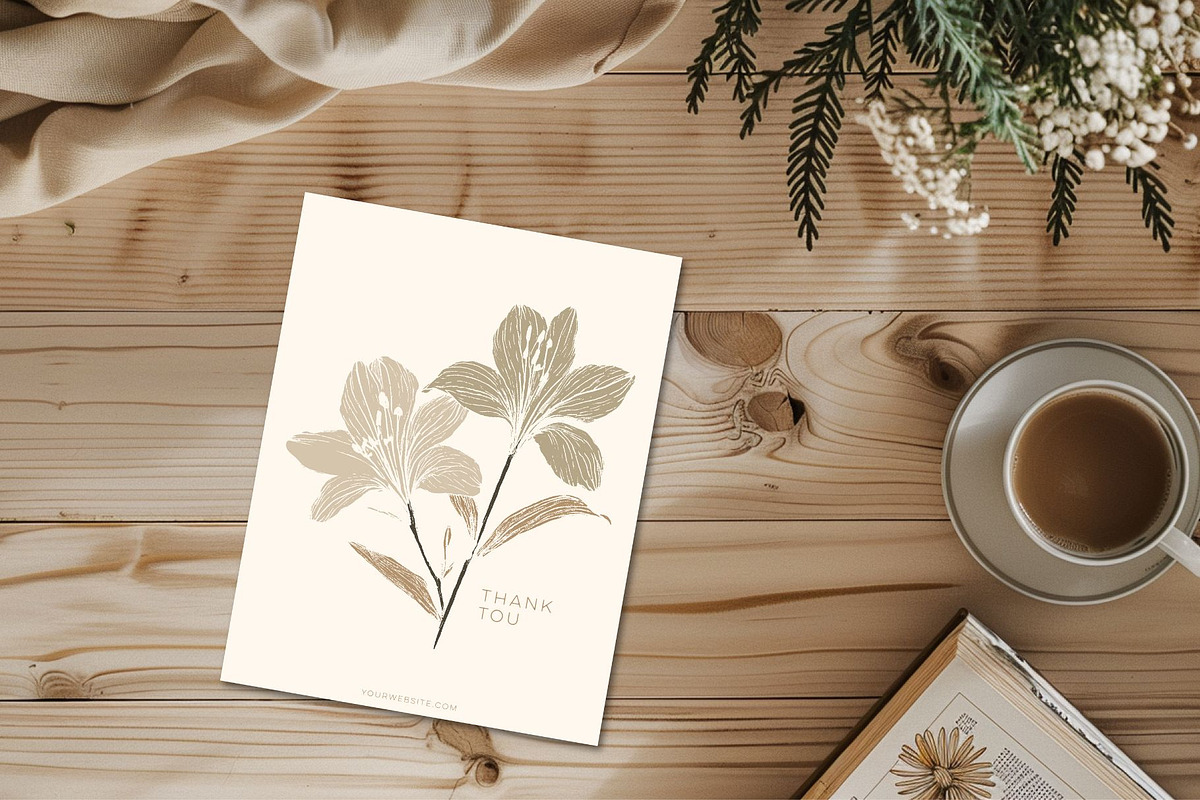 Floral Thank You Card, a Card Template by Debby Blooms (Photo 2 of 4)