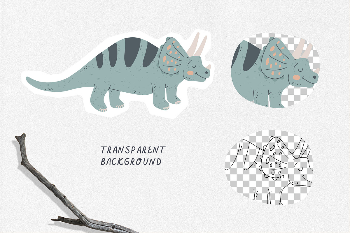 DINOSAURS clipart + SVG files, an Illustration by Alina Mubarak (Photo 7 of 14)