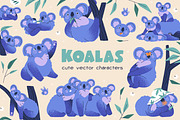 Cute funny koala bear animals set, an Animal Illustration by PaperTrident (Thumbnail 1 of 6)