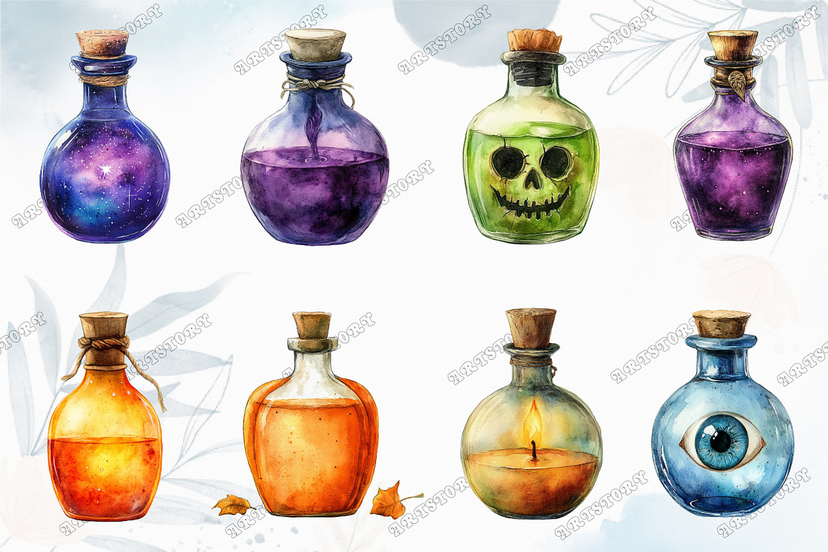 Vintage Halloween Potions Clipart, an Illustration by designcity5 (Photo 2 of 5)