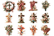 Easter Cross Clipart, an Illustration by DreamArtGraphic (Thumbnail 3 of 4)