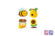 Sweet Honey Bee Elements, an Animal Illustration by MISS CHATZ (Thumbnail 2 of 3)