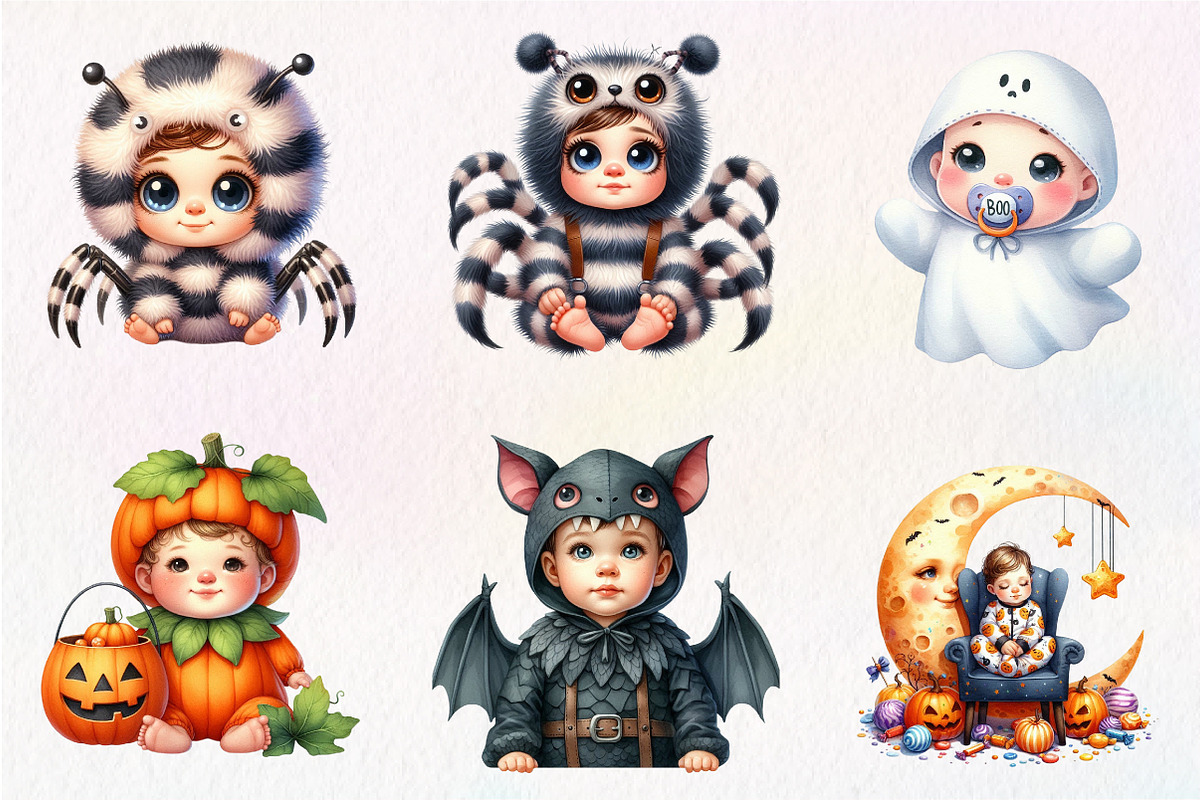 Halloween Baby Costume Clipart, an Illustration by CreationArt (Photo 5 of 9)