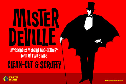 PM Mister DeVille Midcentury Font, a Font by Paper Moon Graphic Supply