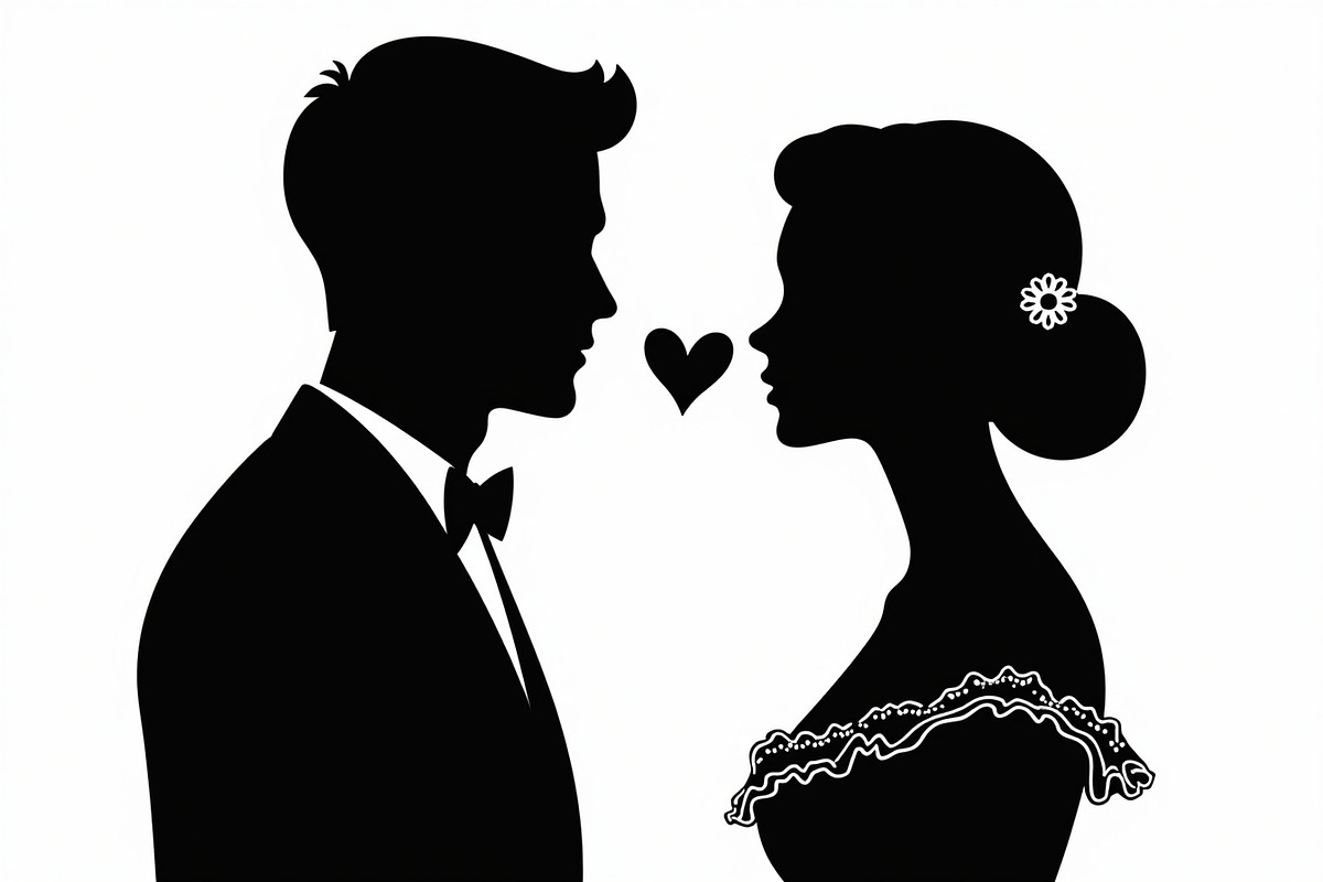 Romantic Love Cameo Silhouette set, an Illustration by Creativeshirt (Photo 2 of 8)