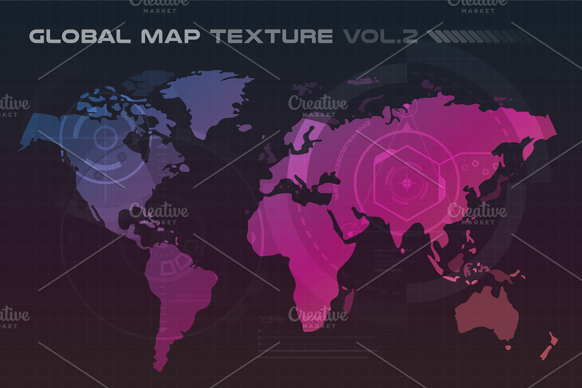 Globe vector map view from space, an Education Illustration by ...