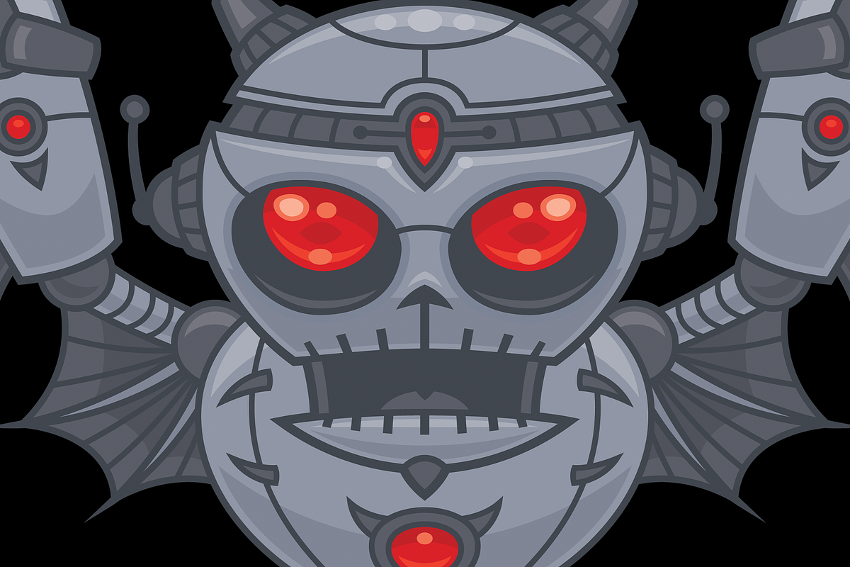 Cartoon Rock On Robot Headbanger, a Technology Illustration by Schwegel Illustration (Photo 1 of 3)