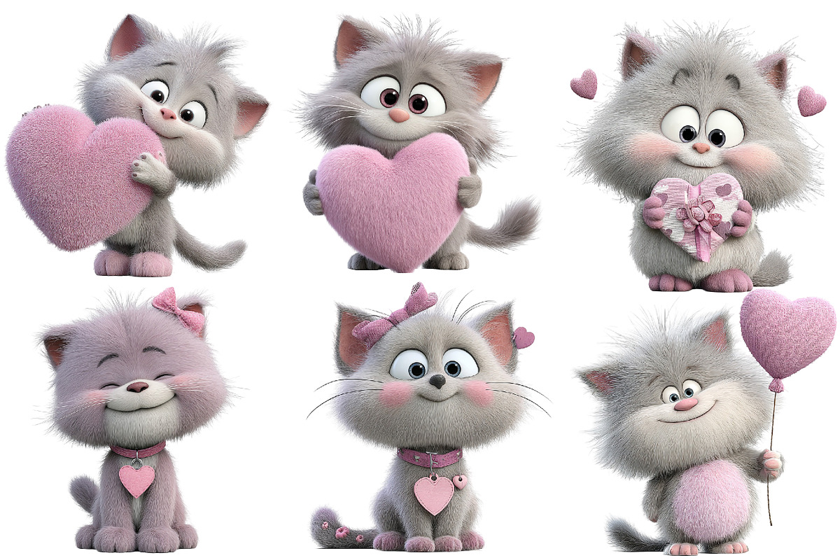Valentine cat clipart, an Illustration by Designworld (Photo 5 of 5)