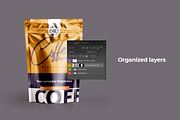 Coffee Stand Up Pouch Zipper, a Cups & Container Mockup by bunebx (Thumbnail 4 of 5)