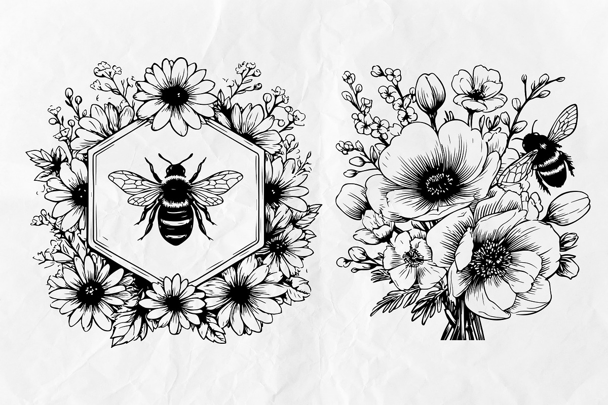 Honeycomb Bee SVG Bundle for Laser, an Object Graphic by Dervik Art Store (Photo 7 of 7)