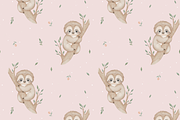 Baby Sloth – Patterns & Clipart, a Pattern Graphic by tetiartline (Thumbnail 5 of 7)