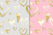 Golden hearts 2 seamless pattern, a Pattern Graphic by kizi (Thumbnail 2 of 4)