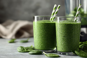 Refreshing Green Spinach Smoothies H, a Photo by Pixeness Studio
