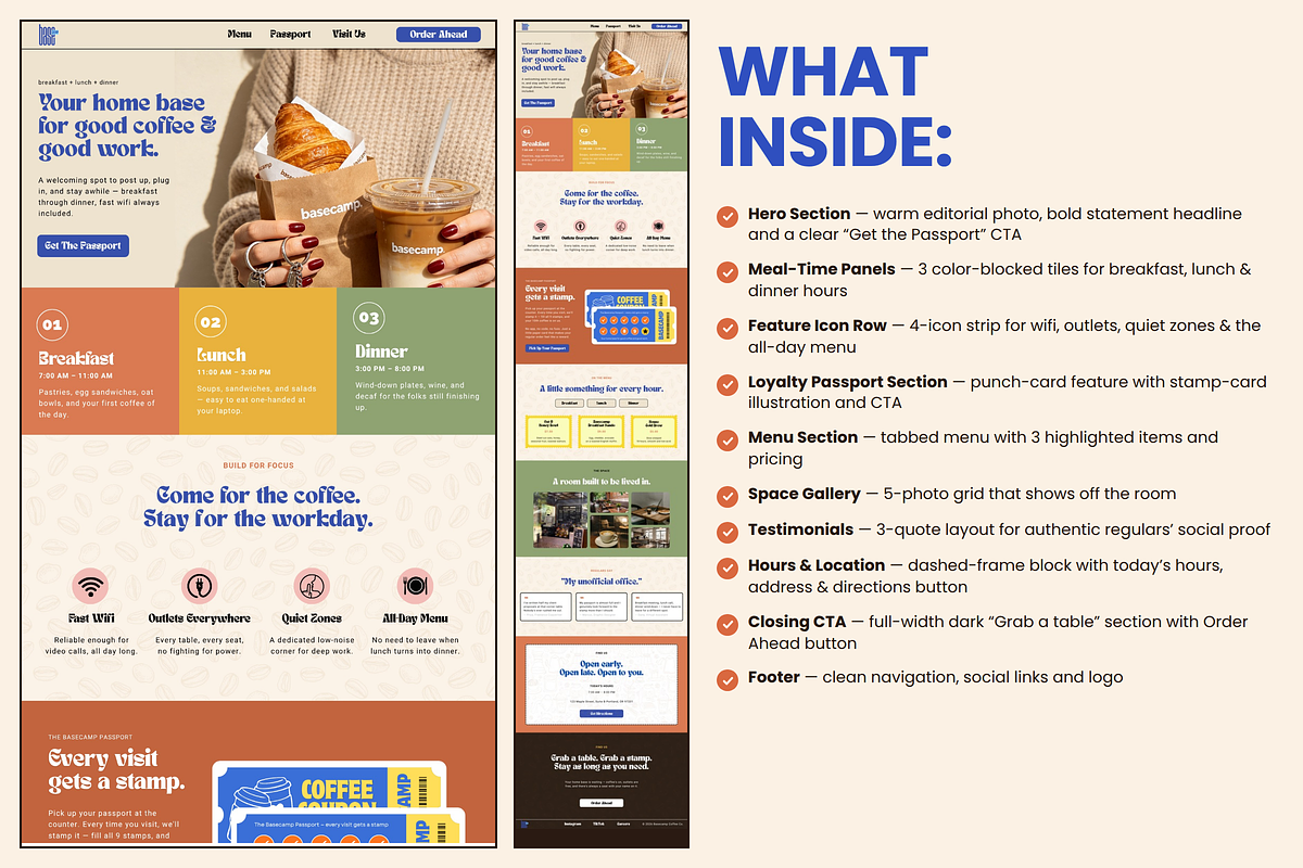 Coffee Shop & Café Website Template, a Landing Page Template by thecyella.co (Photo 3 of 4)