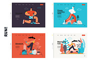 RUN! flat vector illustrations set, a Templates & Theme by Grivina's shop (Thumbnail 18 of 24)