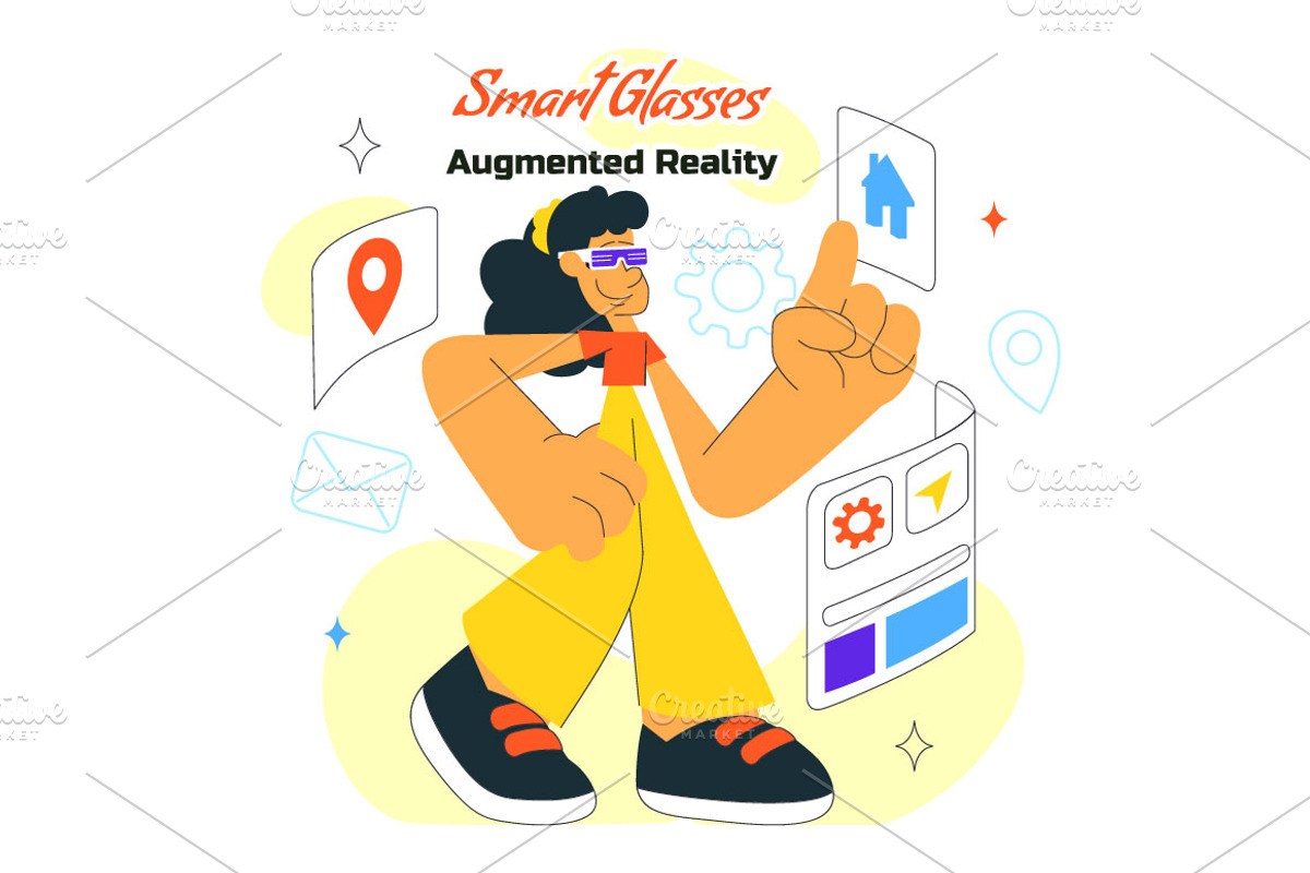 10 Smart Glasses Augmented Reality, a Technology Illustration by denayunebgt (Photo 4 of 4)