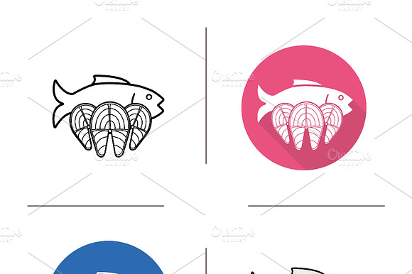 Fish Icons. Vector