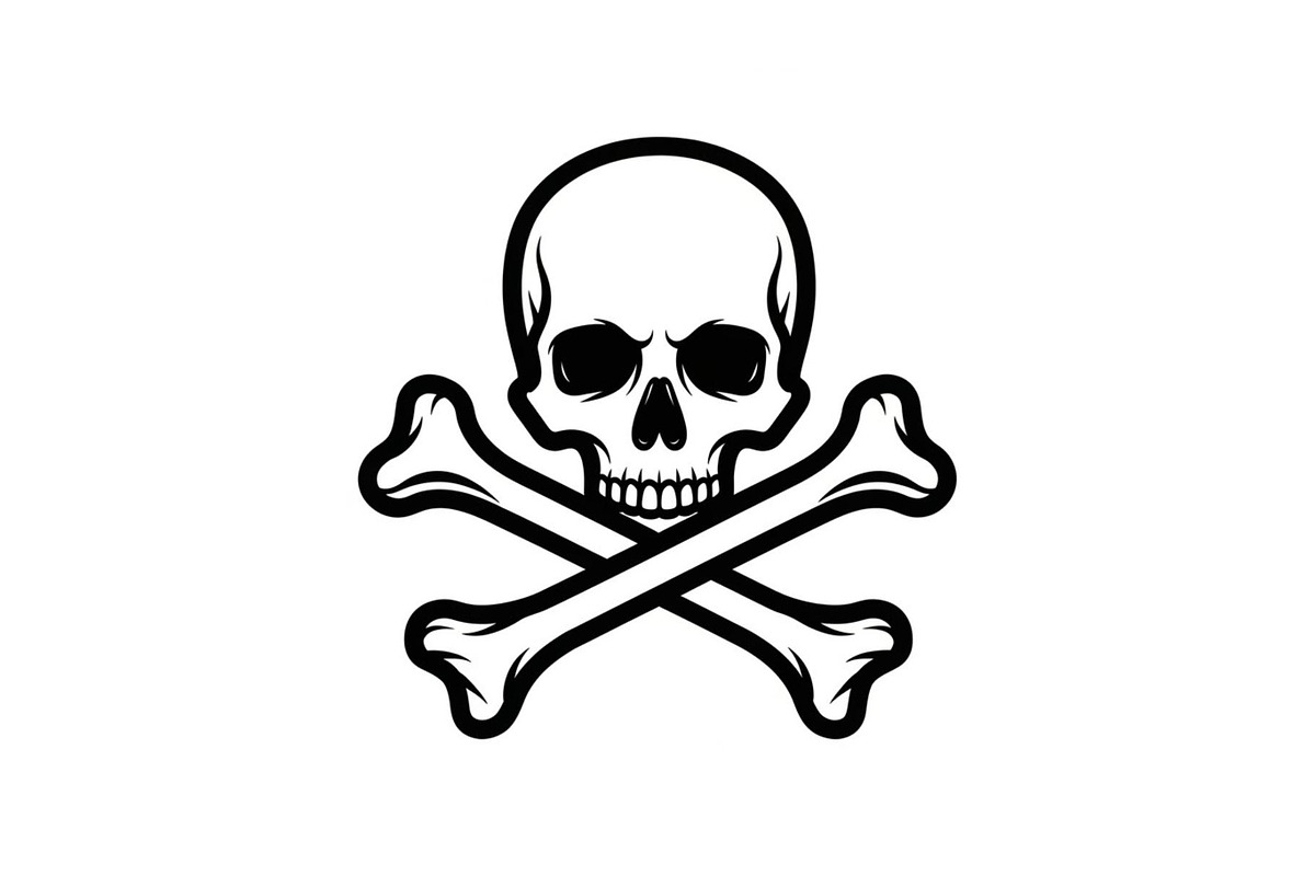 Skull & Crossbones Silhouette Vector, an Illustration by jahid234 (Photo 39 of 51)
