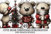 Cute Bear Christmas Sublimation, an Illustration by Craft Nest (Thumbnail 1 of 9)