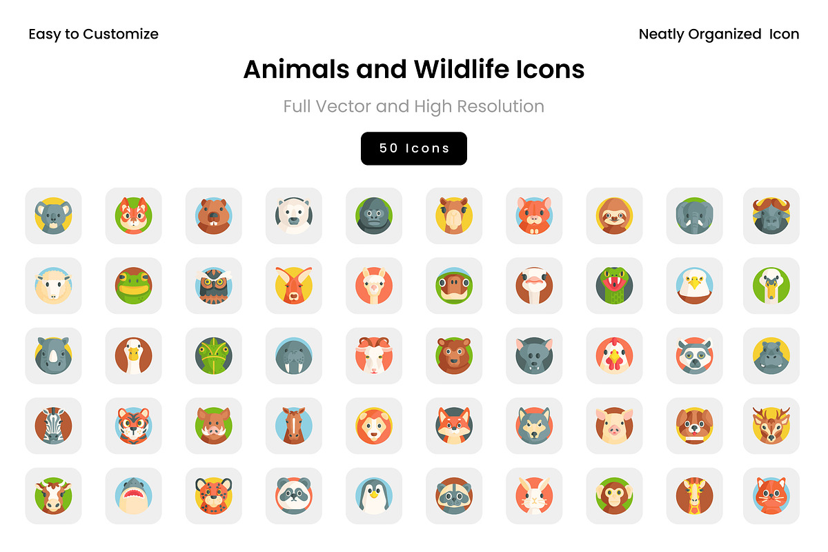 Animals and Wildlife Icons, a Solid Icon by Wencory (Photo 1 of 2)
