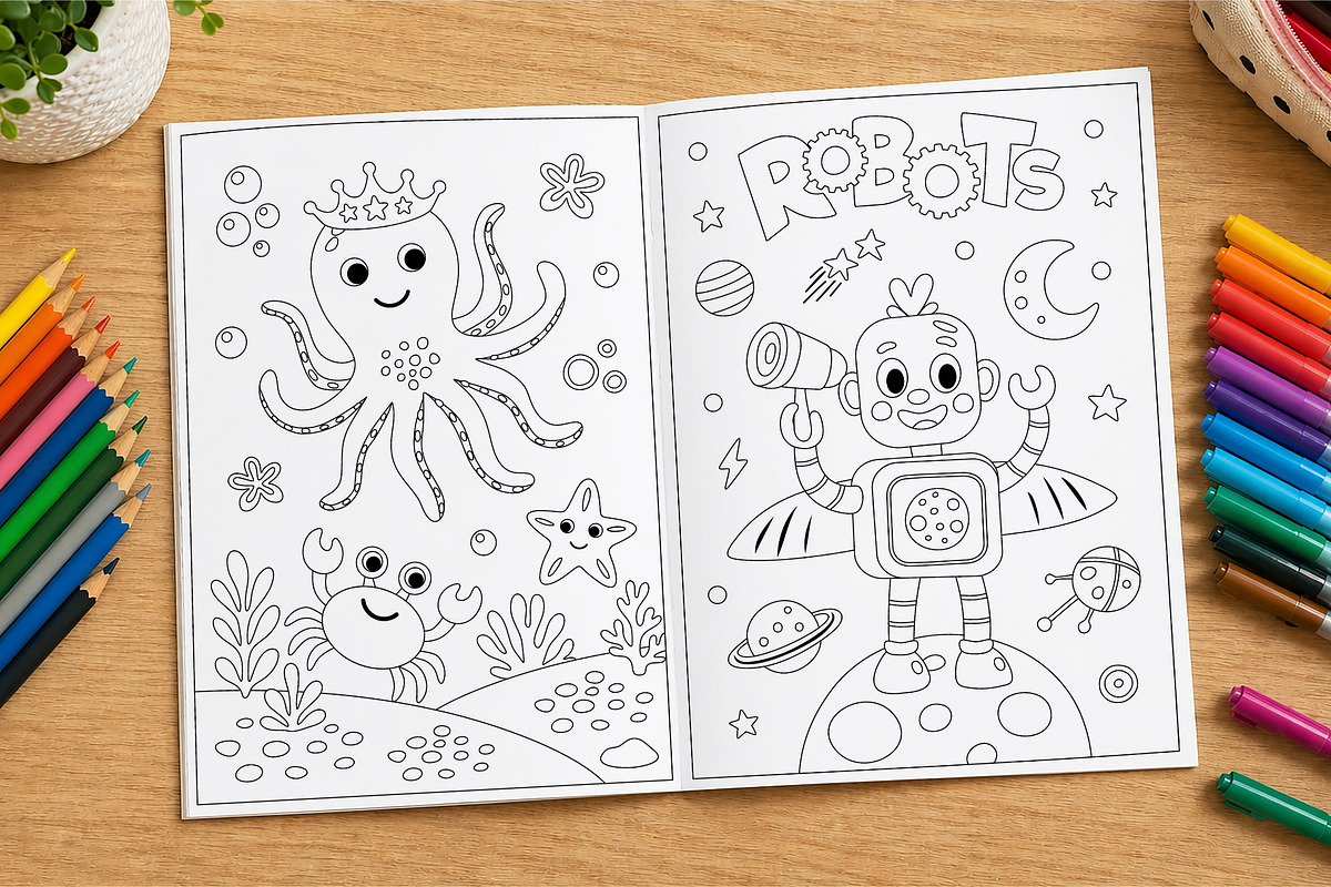 Coloring book for kids, an Education Illustration by LartGraphics (Photo 5 of 8)