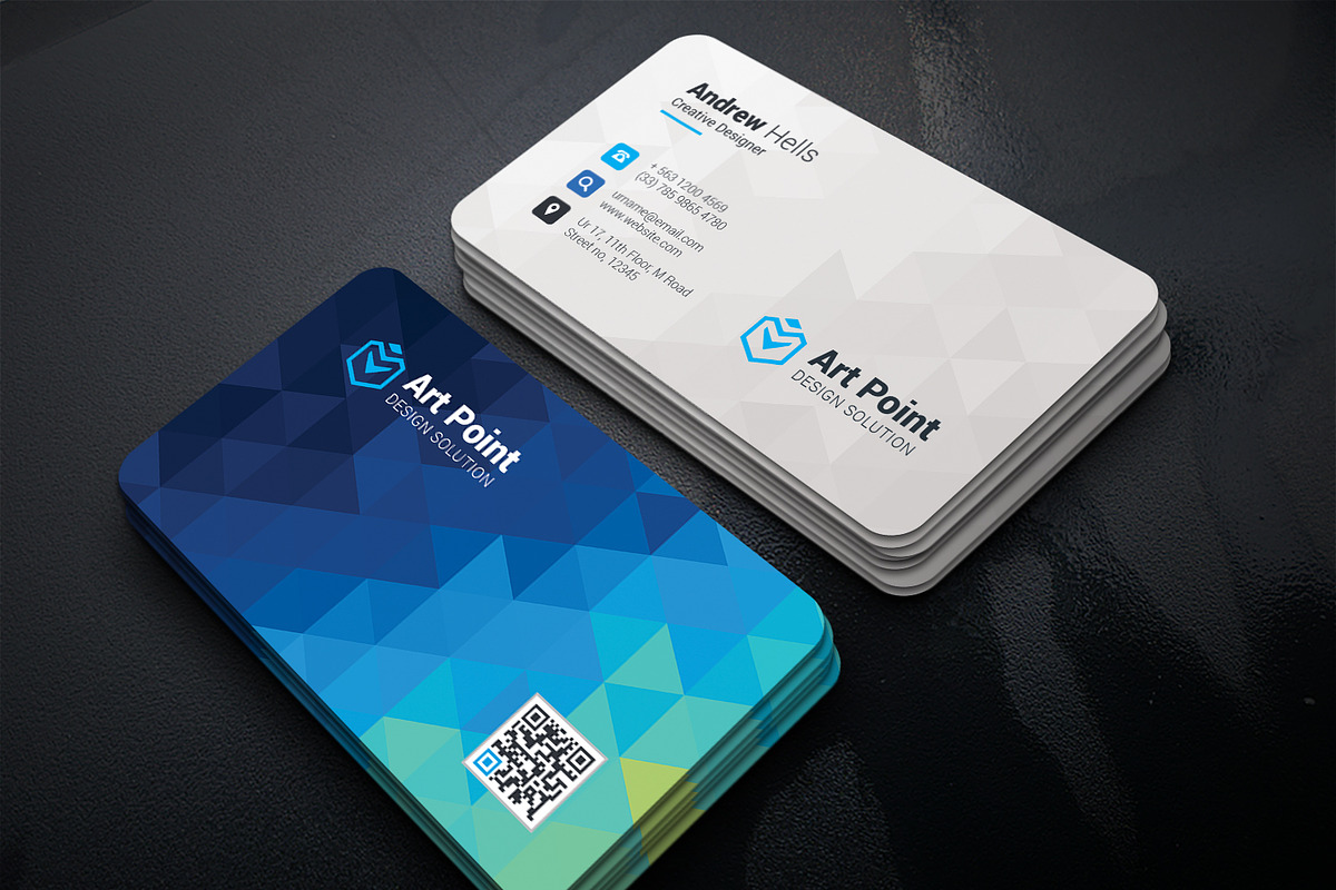 Polygon Background Business Cards, a Business Card Template by GenerousArt (Photo 2 of 2)