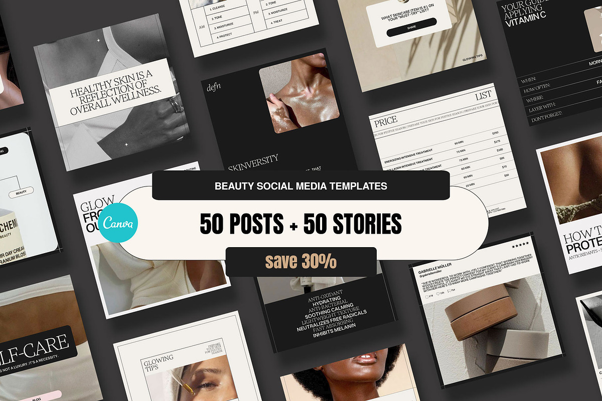 Beauty Social Media Template, a Social Media Template by Moscovita Studio (Photo 1 of 38)
