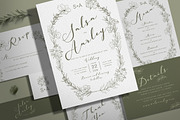 Flowers Sage Wedding Invitation Set, an Invitation Template by Aarley Kaiven (Thumbnail 1 of 5)