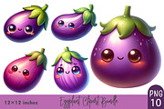 Eggplant Watercolor Clipart., a Graphic by CitraGraphics (Thumbnail 1 of 3)