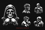 10 Bundle Dark Art Boxing Skull, an Illustration by Morspective (Thumbnail 3 of 7)