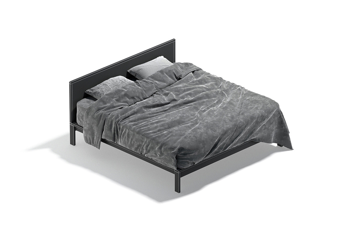 Brown Wooden Double Bed 3D Model, an Object 3D Model by rebrandy (Photo 8 of 10)