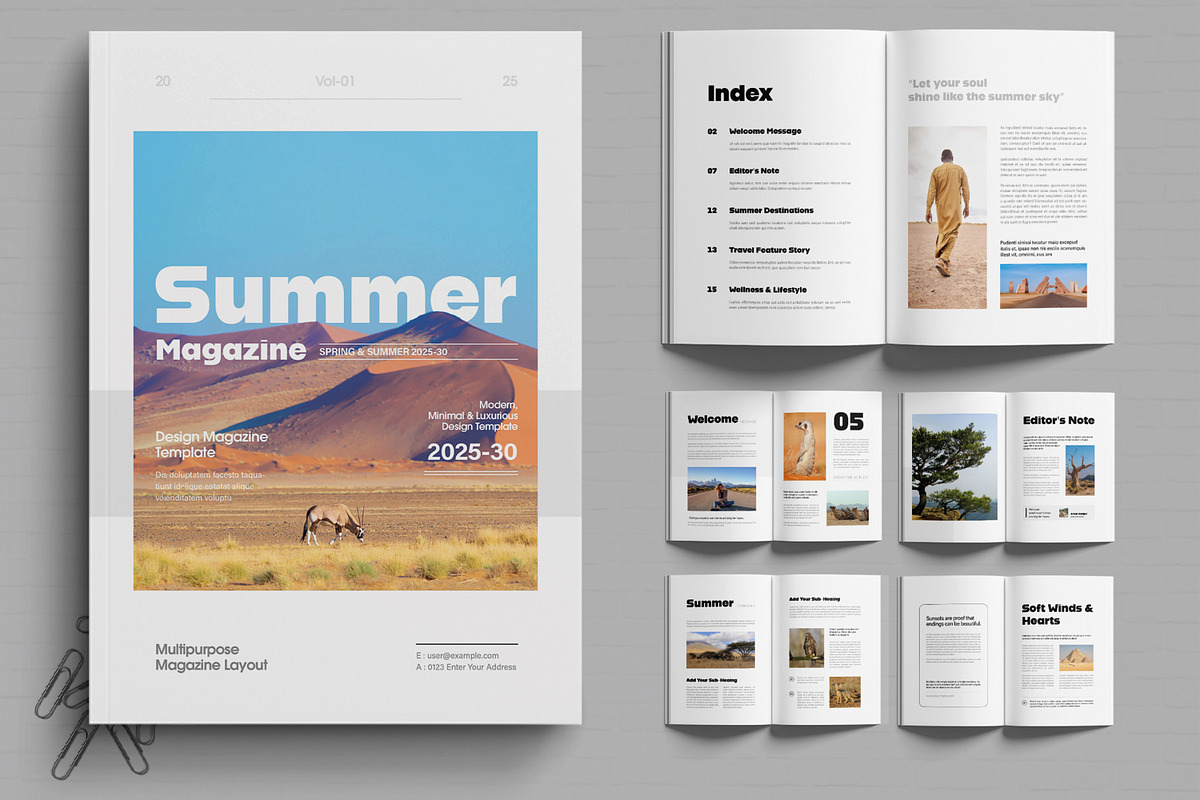 Summer Magazine Layout Template