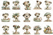 Whimsical Summer Dog Clipart, an Animal Illustration by Black Bird Studio (Thumbnail 3 of 6)
