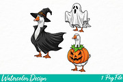 Boo Ghost Goose Png, an Illustration by Watercolor design (Thumbnail 2 of 3)