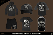 Skeleton Biker Vector Badge Bundle, a Transportation Illustration by Mutant Lagoon (Thumbnail 4 of 4)