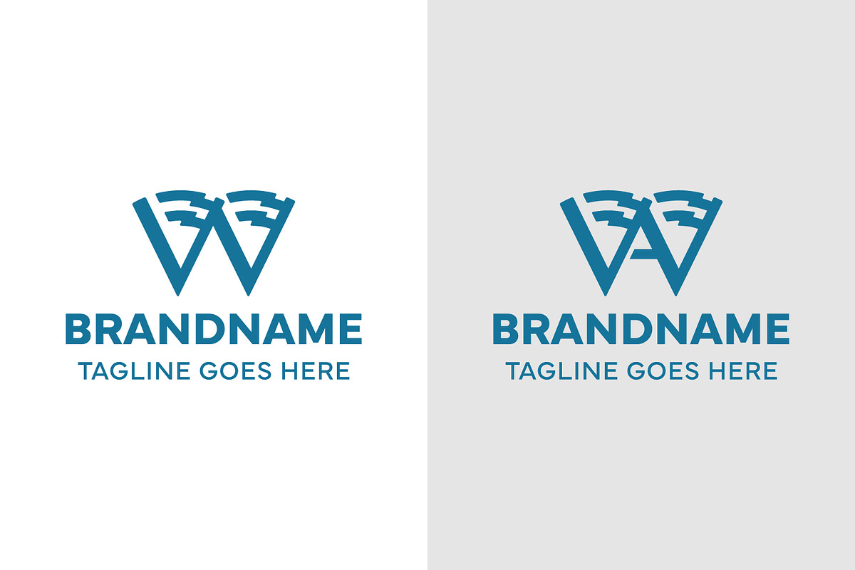 Letter W and WA Victory Flag Logo, a Branding & Logo Template by Pray Art Design Studio