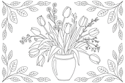 Floral  Bouquet Coloring Book, a Graphic by balal (Thumbnail 9 of 11)