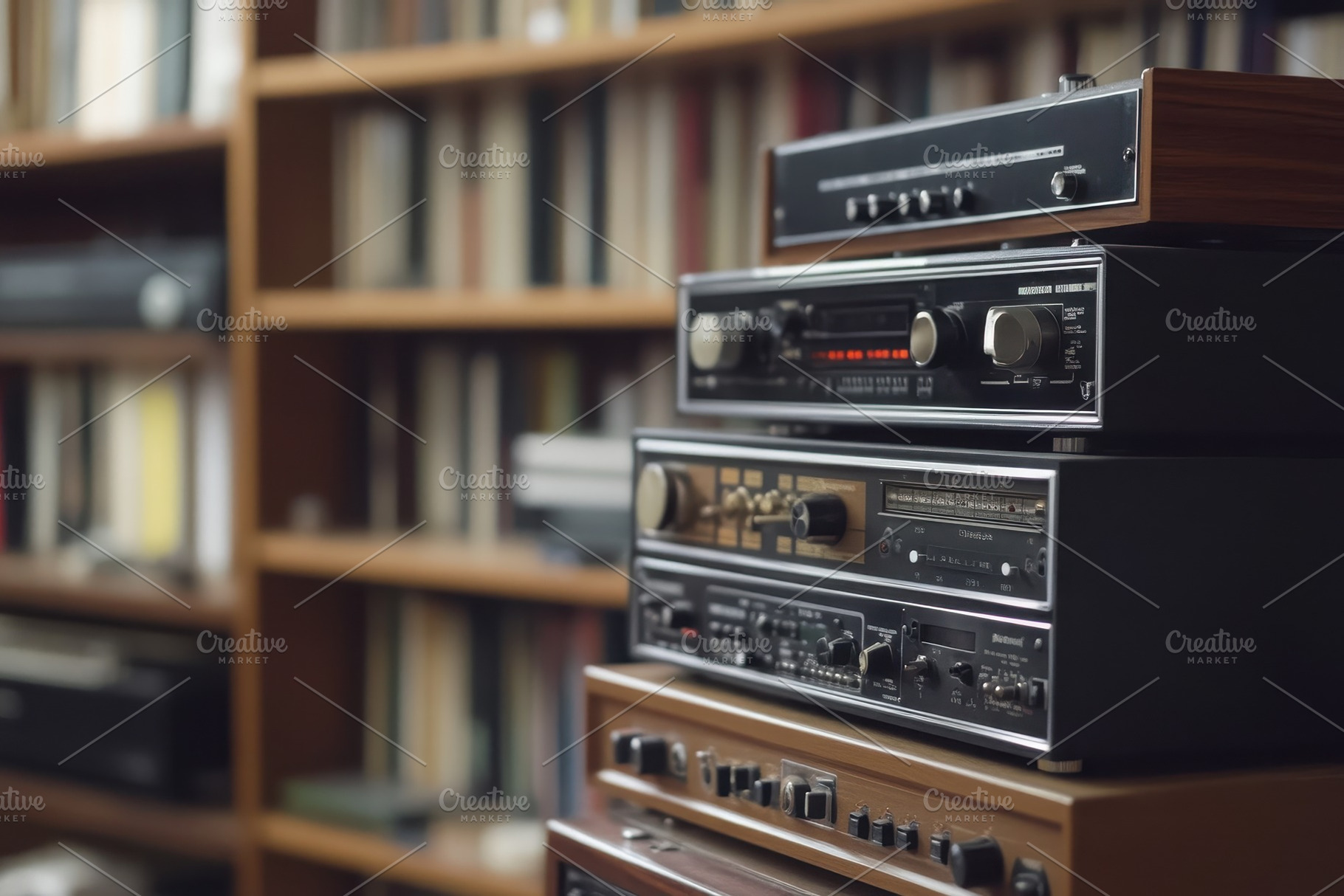 Collection of vintage audio equipmen, a Photo by Iftikhar Alam