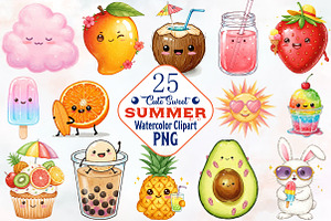 Cute Sweet Summer Clipart, an Illustration by RobertsArt