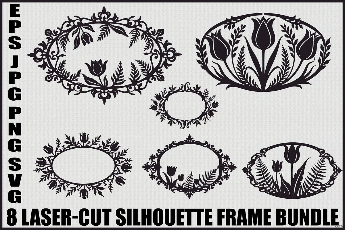 Intricate Silhouette Frame Pack, an Illustration by Creativeshirt (Photo 1 of 9)