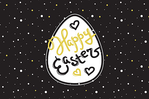 Happy Easter Hand Lettered Elements