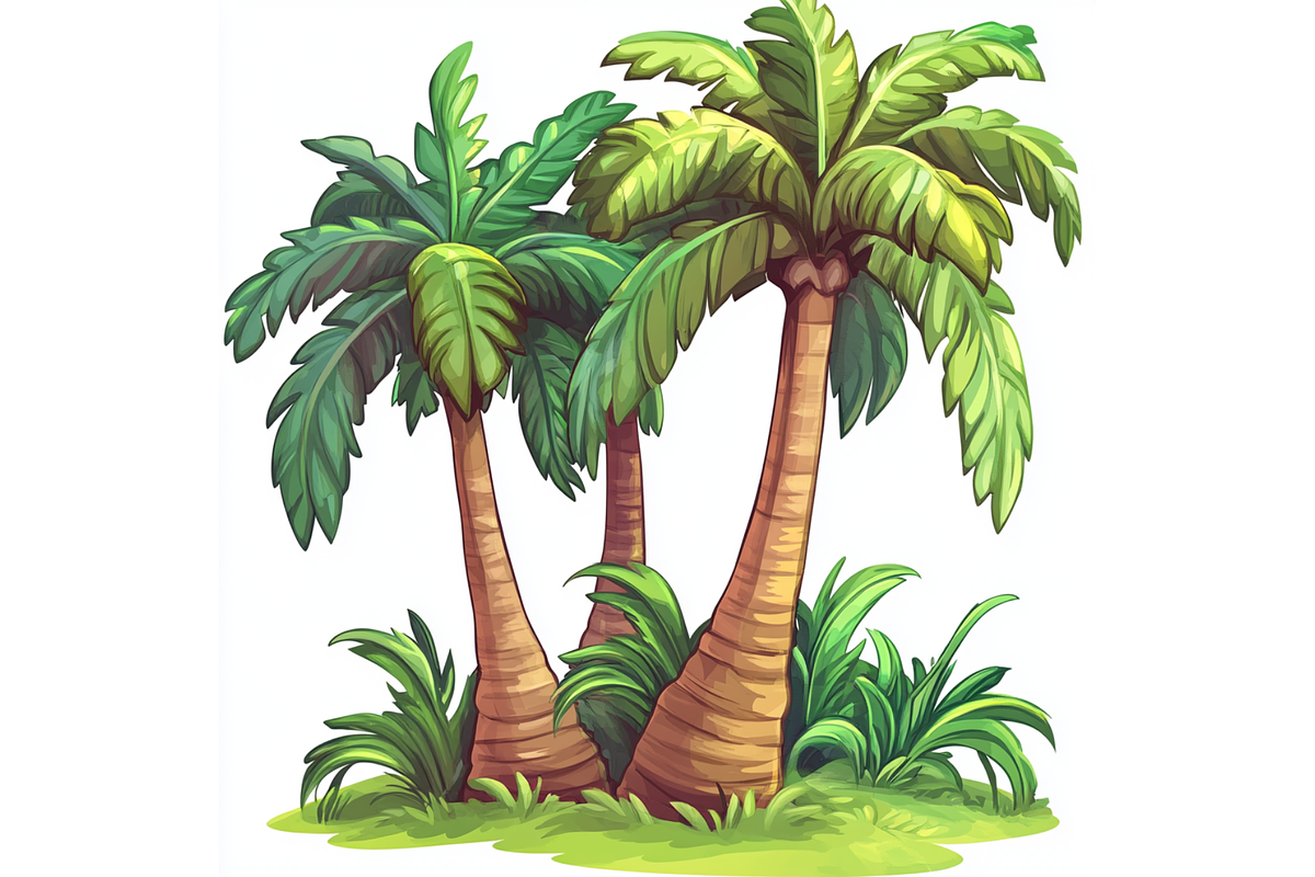 Prompt Tropical Palm Tree Clipart, a Decorative Illustration by Creative design (Photo 2 of 7)