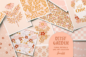 Retro Floral Patterns & Wall Art