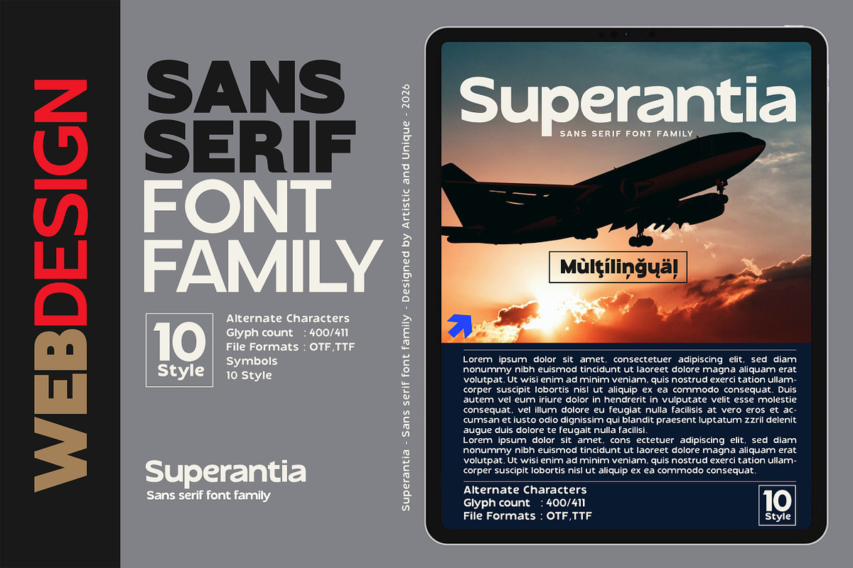 Superantia - Sans serif font family, a Sans Serif Font by Artistic & Unique (Photo 13 of 15)