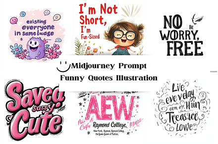 Prompt Funny Quotes Illustration, an Object Illustration by Creative design