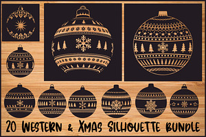 Western Xmas Ball Bundle, an Illustration by hafijul