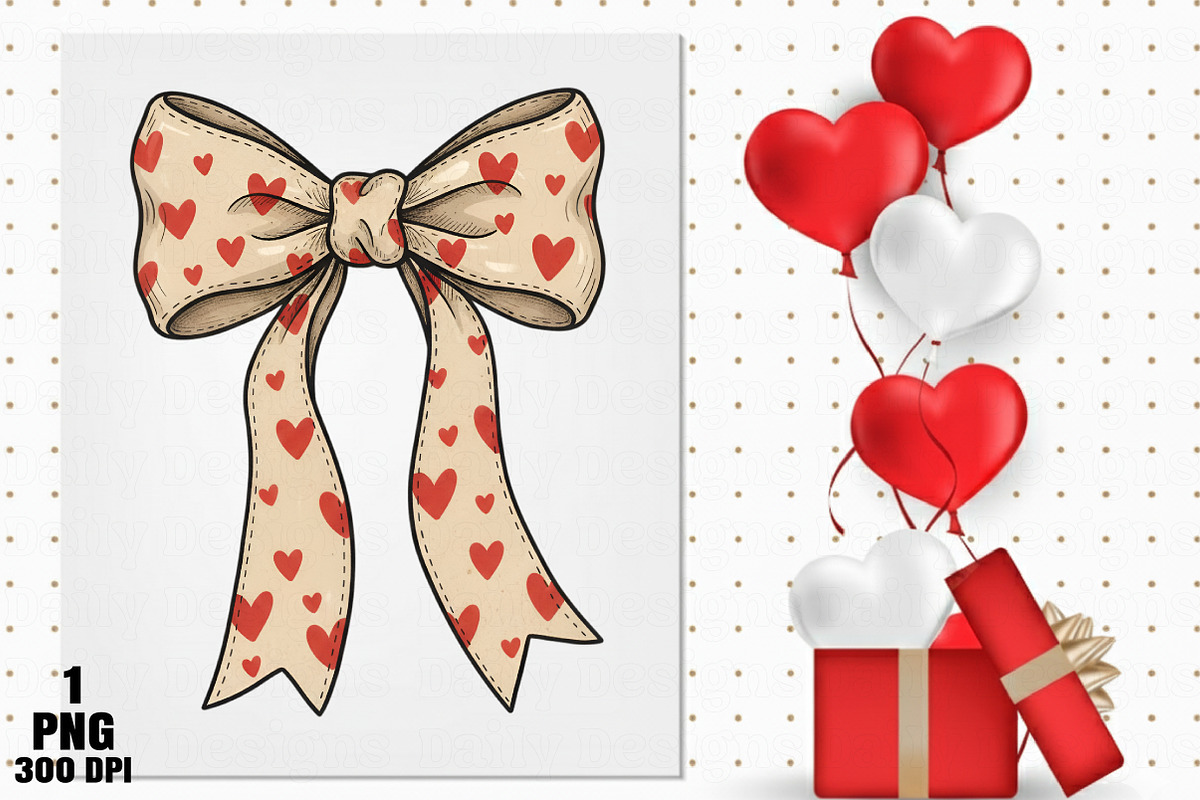 Valentine’s Day Coquette Bow PNG, an Illustration by Daily.Designs (Photo 3 of 5)