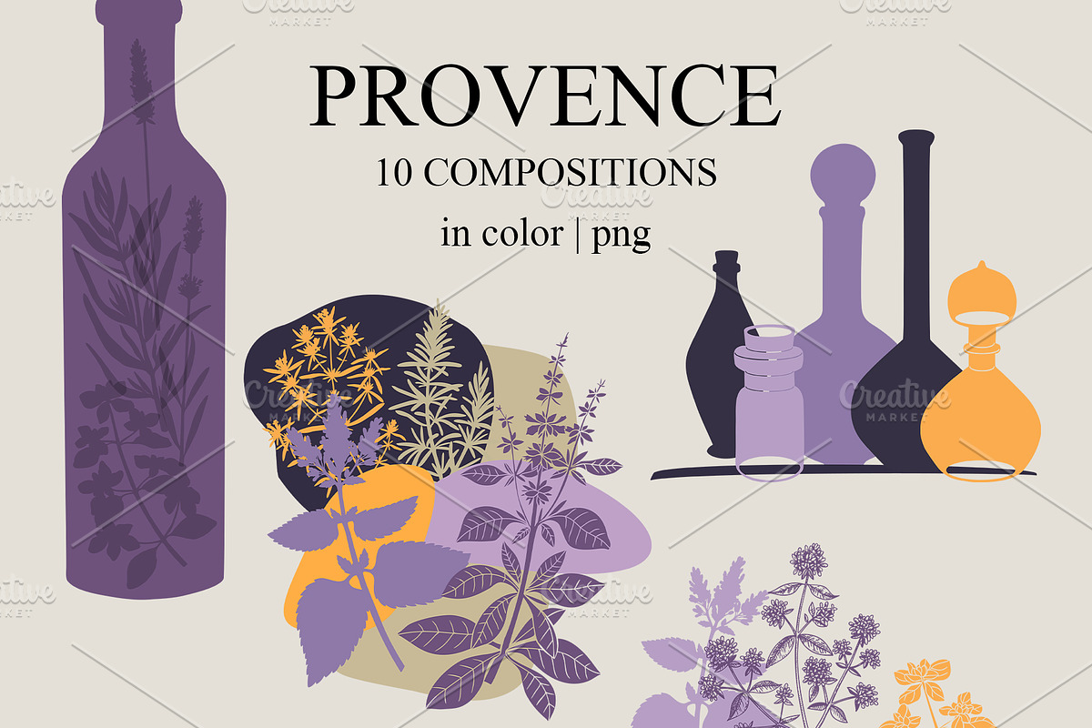 Herbs of Provence Collages & Vectors, a Healthcare Illustration by Yevheniia (Photo 5 of 12)