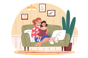 Mother read book. Mom reading, a Sport Illustration by Stock-Smart-Start