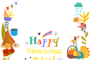 Thanksgiving Frame with Turkeys, a Seasonal Illustration by Maria Starus (Thumbnail 2 of 3)